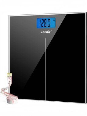 Letsfit EB5636H Digital Bathroom Weight Scale Black LCD Weight Trend 400 lb Used